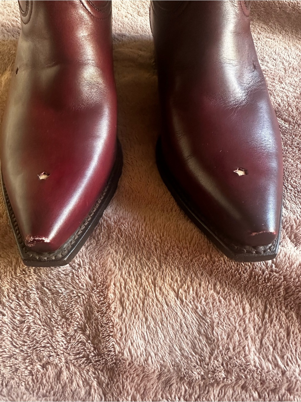 Presidio Short Ranch Road star women's cowboy boots size 9.5 burgundy wine color - Picture 7 of 14